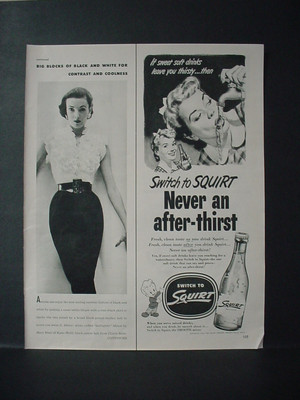 1952 Squirt Soda Never an After Thirst Woman Water Faucet Vintage Print Ad 11173