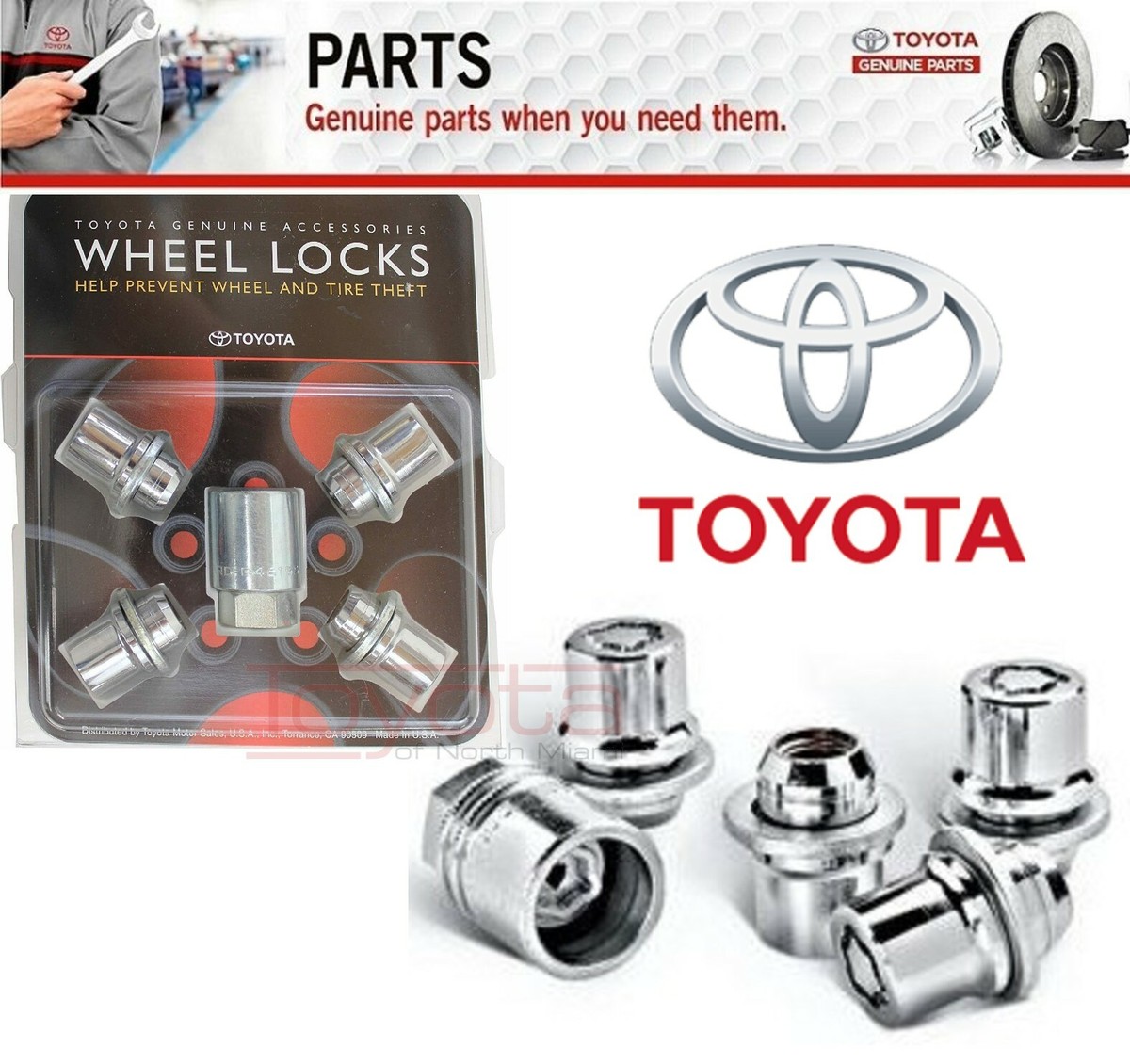 OEM Toyota Alloy Wheel Lock Set 00276-00900 Genuine Toyota