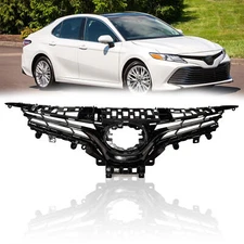 For 2018 2019 2020 Toyota Camry LE/XLE Front Bumper Upper Grille Glossy Black