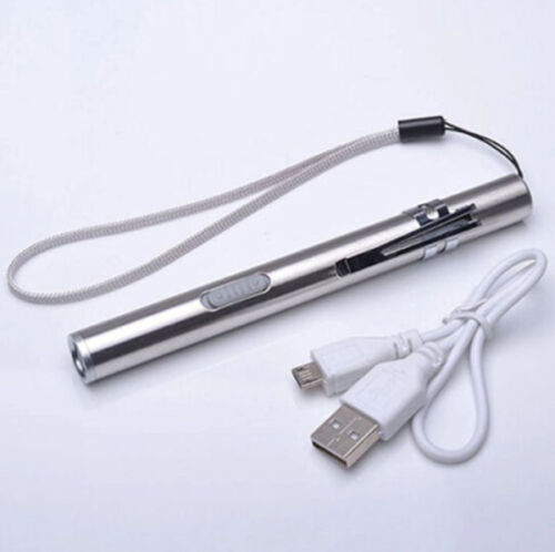 LED Pocket Flashlight Lamp Torch Pen Size Q5 USB Rechargeable 500lm CHI