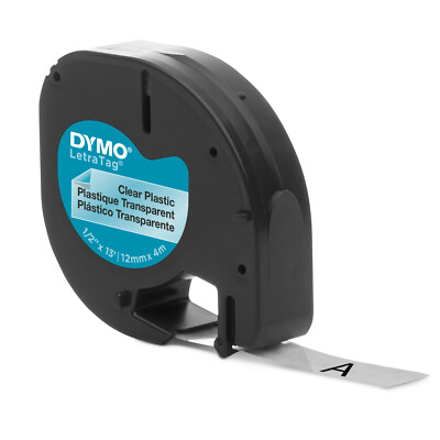 DYMO LABEL REFILLS LT CLEAR PLASTIC for LABEL MAKER Sticker Printer LetraTag