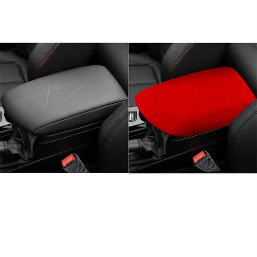 Suede Wine Red Center Console Armrest Box Cover For BMW 1 2 Series F20 F22 12-19 - Picture 5 of 10