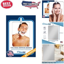 Fog-Free Bathroom Shower Mirror - Includes Removable Adhesive Hook for easy use