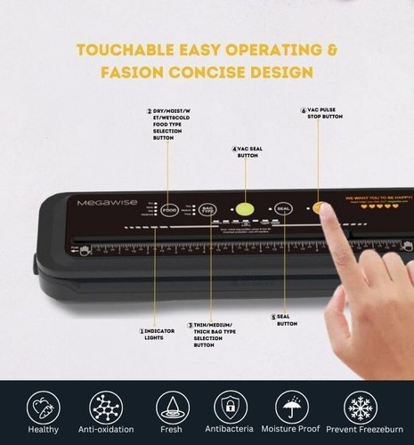 Maquina Automatica Para Envasar al Vacio Alimentos Sellado Profesional Efectiva - Afbeelding 6 van 7