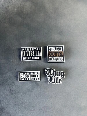 MCSTORE Shoe Charms fits clog charms bundle of 4pcs wutang rap music nostalgia