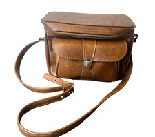 Vintage Brown Leather Camera Case / Bag with Strap