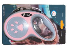 10   Retractable Dog Walking Leash With Comfy Handle Pink  White Max 20 Lb