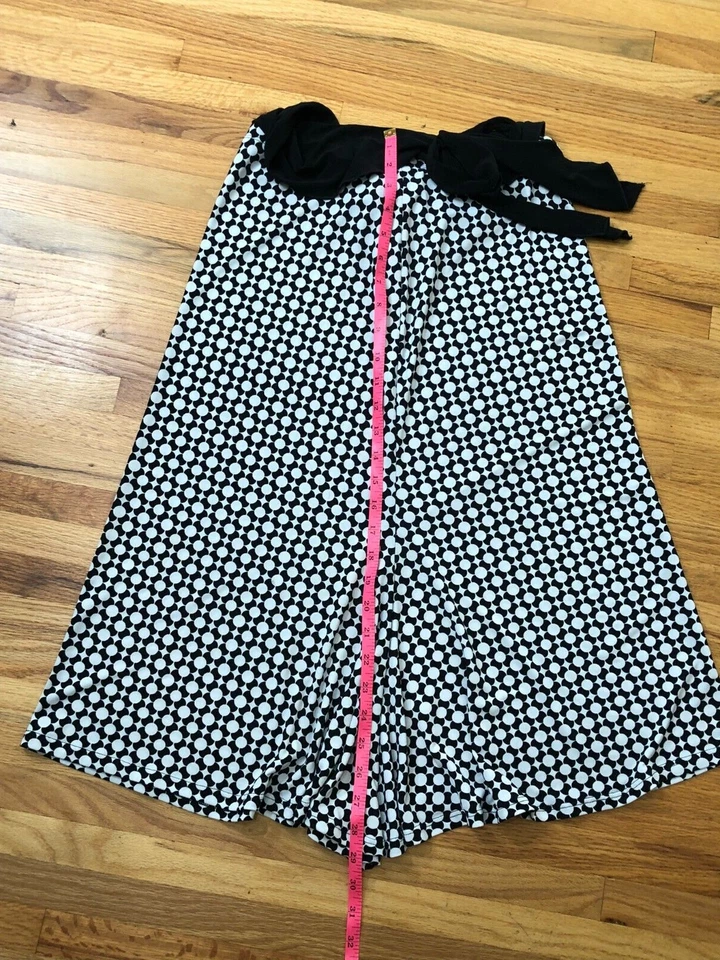 Vintage Carole Little A-Line Midi Skirt Women's S Black White Polka Dot Y2k - Изображение 4 из 4