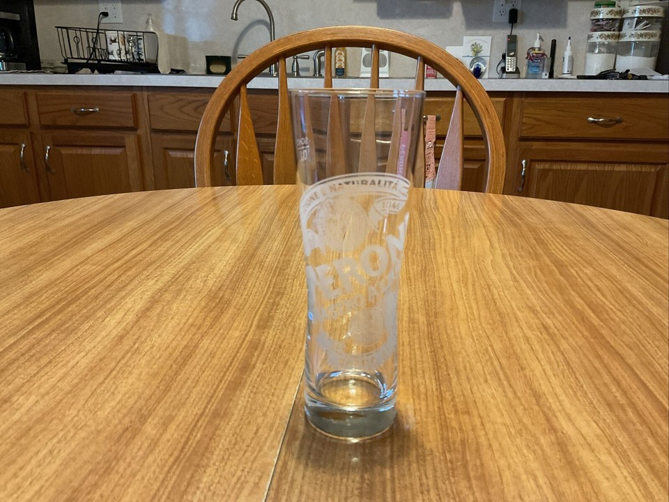 Peroni Signature Italian Frosted Etched Beer Lager Glass Peroni Nastro