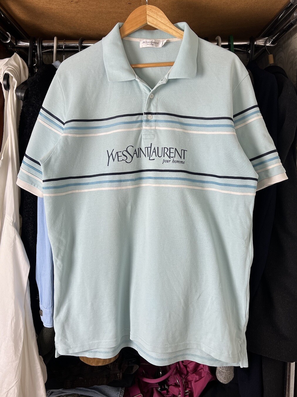 Polo Yves Saint Laurent vintage grande logo taglia XXL