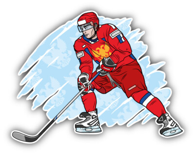 Russian Hockey Team Player Car Bumper Sticker Decal