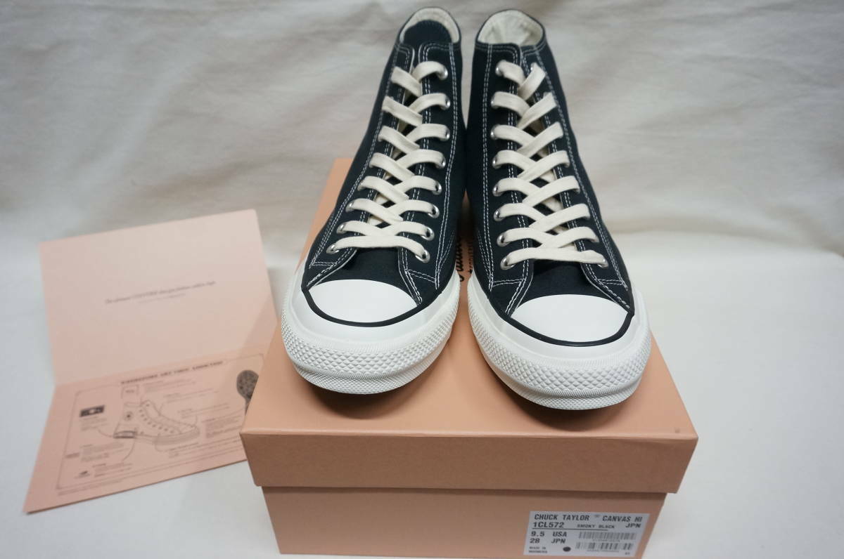 CONVERSE ADDICT CHUCK TAYLOR CANVAS HI 19AW 1CL572 SMOKY BLACK US 9.5 JP28