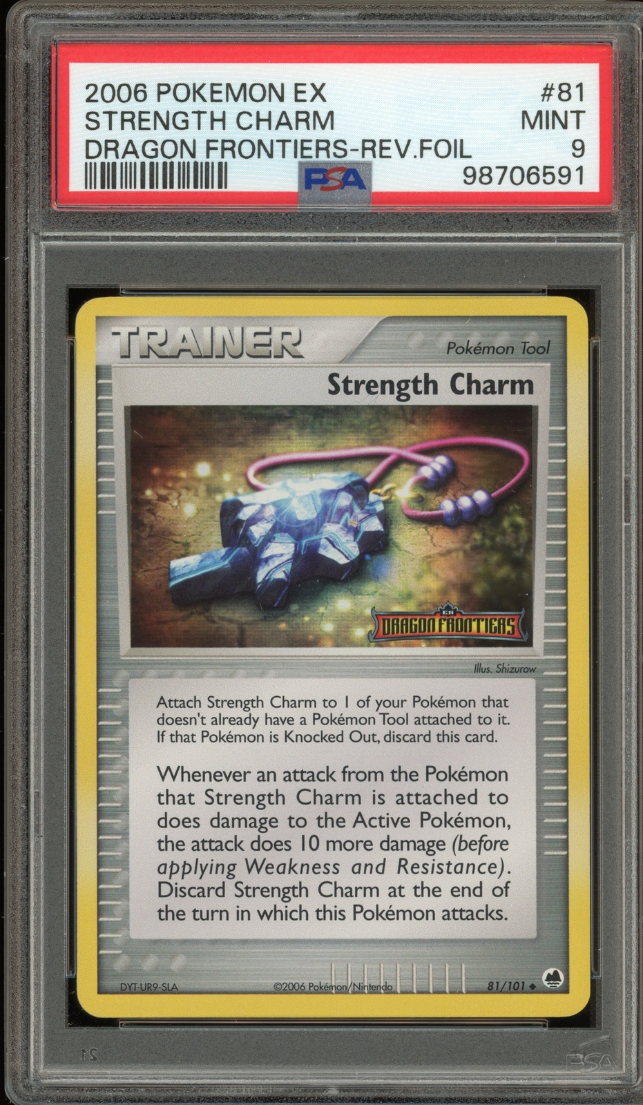 Pokemon Strength Charm EX Dragon Frontiers Reverse Holo #81 PSA 9 Mint