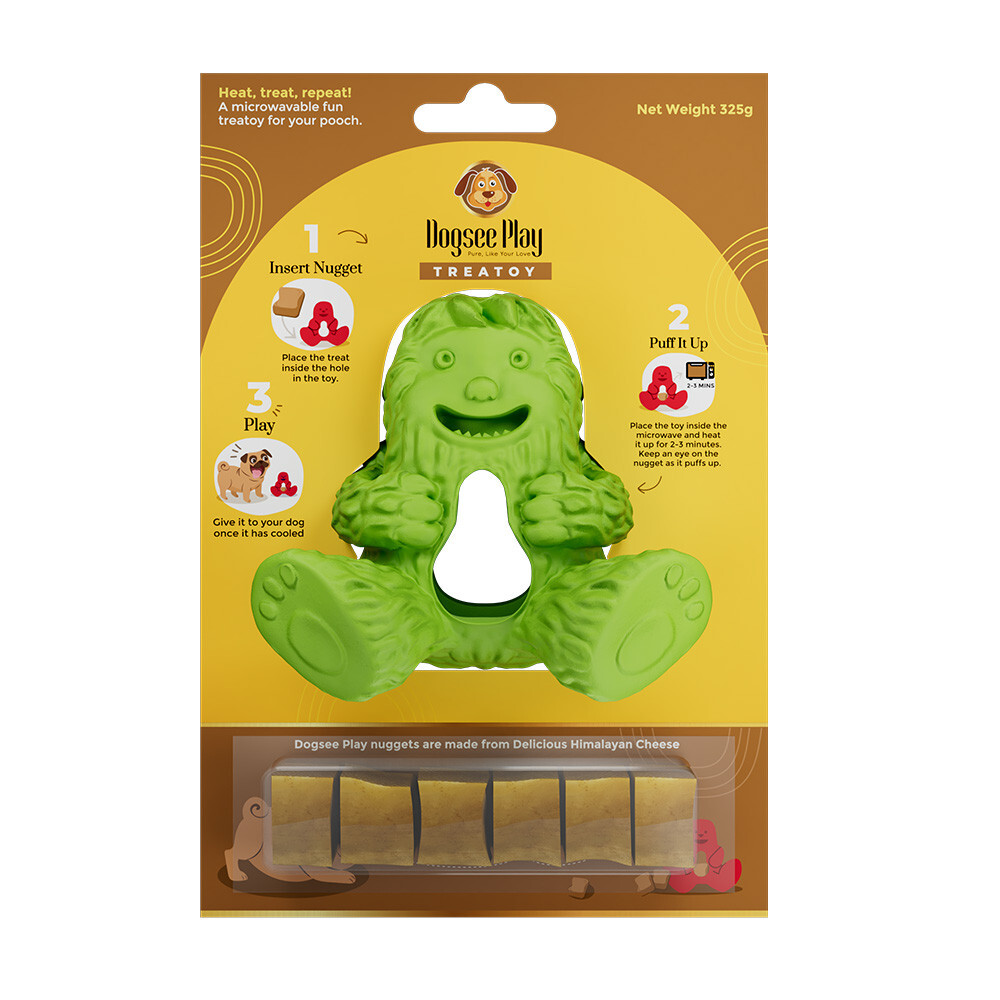 Dogsee Yeti Dog Enrichment Treat Toy - Green - Interactive - Stimulating