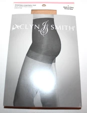 Jaclyn Smith Shaping Control Top Silky Sheer Pantyhose Size C Almost Bare/Nude