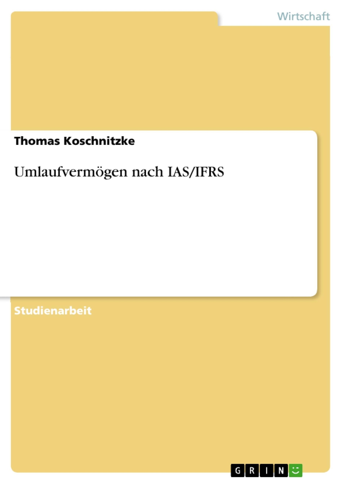 Thumbnail - Umlaufvermögen Nach Ias/ifrs | Thomas Koschnitzke | Taschenbuch |