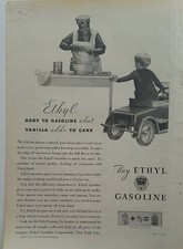 1932 Ethyl gas gasoline boy toy pedal car African American woman apron ad