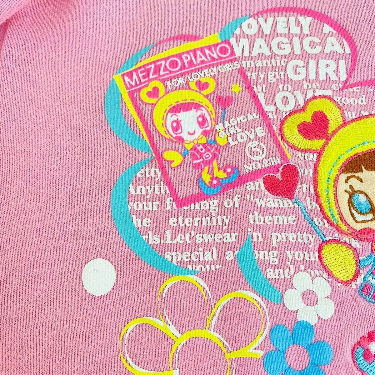 Mezzo Piano Kids Long Sleeve T-shirt 130cm Pink Flower Tops