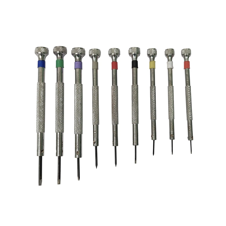 Chaves de fenda para relógios e joias com base rotativa conjunto de 9 - Imagem 2 de 2