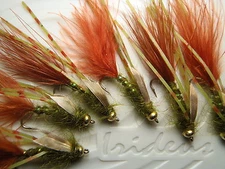 Irideus Custom Swimming Olive Oil Wooly Bugger Trout Fly Fishing Fly Steelhead 