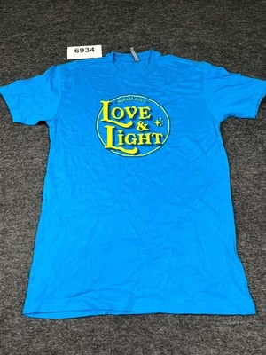 Next Level T Shirt Mens Medium Blue Cotton Love & Light Graphic Crew Neck Casual