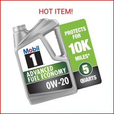 Mobil 1 Advanced Fuel Economy Full Synthetic Motor Oil 0W-20, 5 Quart 29.12 per gallon
