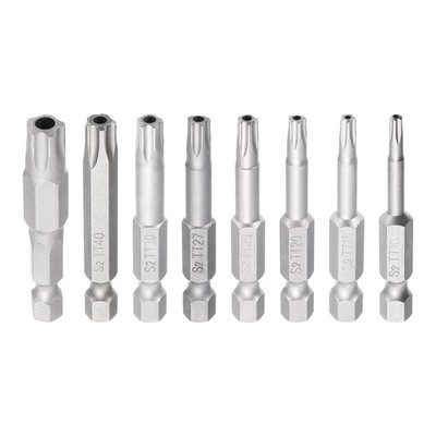 8pcs 1/4'' Hex Shank TT10-TT45 Magnetic Head 2'' Length Torx Bits Sets