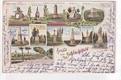 AK Gruss vom Schlachtfeld Mars-la-Tour Vionville 1870 Scriba Metz 1900 gelaufen - Bild 1 von 2