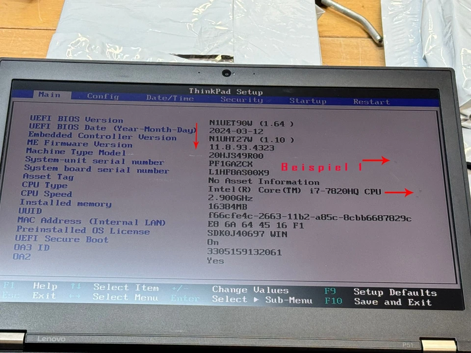 Lenovo ThinkPad P51 · i7-7820HQ · 16GB · 512GB, Foto 2 von 3