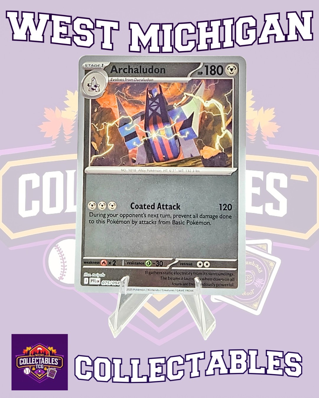 Archaludon 075/094 Me02: Phantasmal Flames Reverse Holo - Pokemon TCG NM