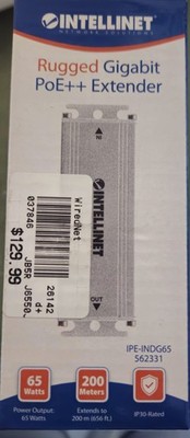Intellinet 562331 Rugged Gigabit PoE++ Extender 65W IPE-INDG65 NEW box
