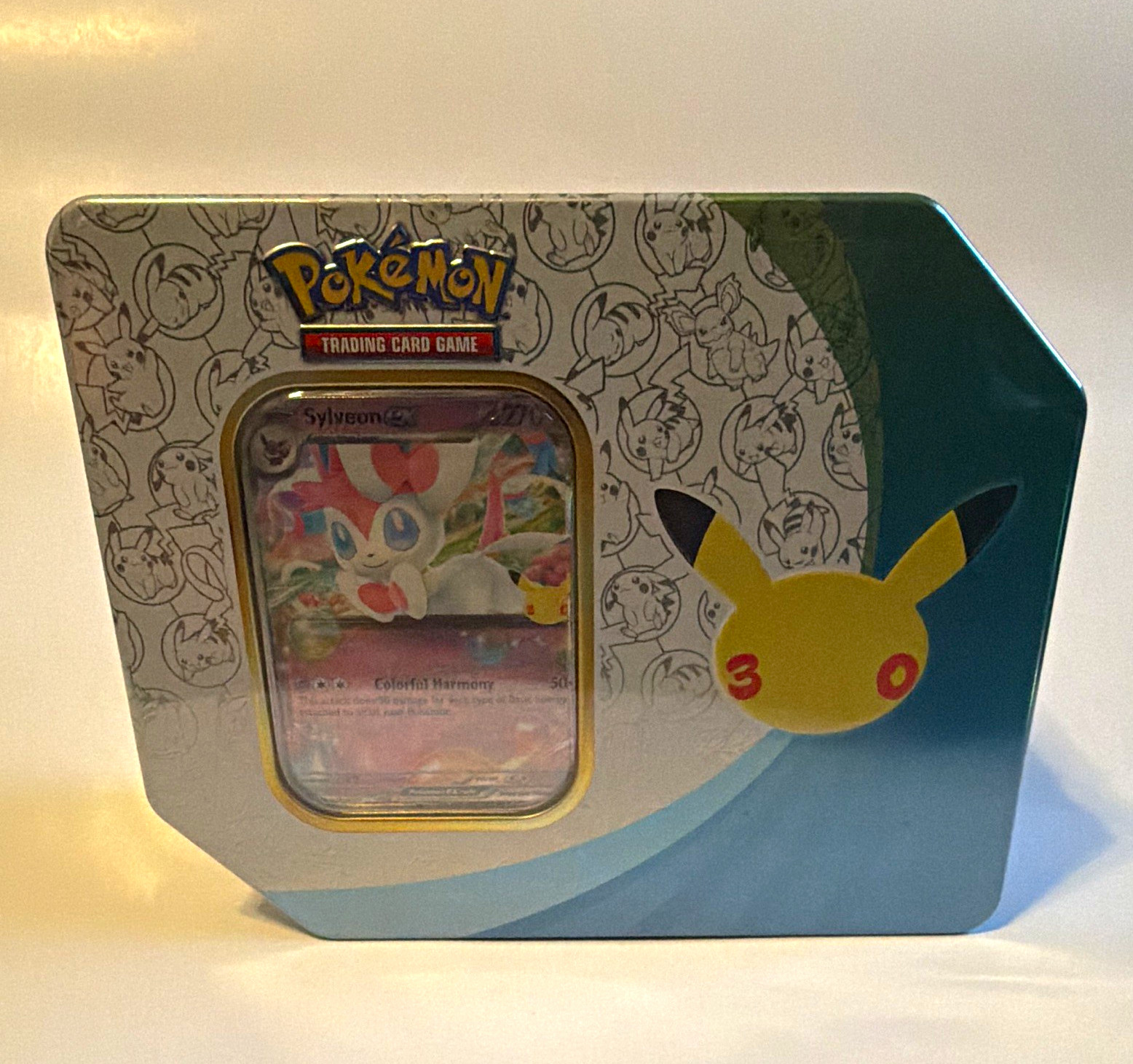 Pokémon TCG 30th Celebration Pikachu Tin Kit Promo Booster Sylveon