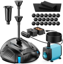 Pond Filter with U-V Clarifier 660GPH Fountain Pump Kit - Pond Filter Box for