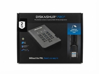 iStorage diskAshur PRO² 2 TB   Externe HDD, Hardware-Verschlüsselung, PIN-Schutz