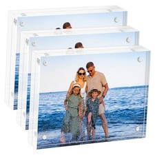 Acrylic Picture Frame 6x8 Photo Frames , 20 Thicker Block Clear 6X8 3 Pack