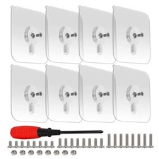 8-Set Adhesive Screws Wall Mount Hanging Nails No-Trace No Drilling 8Pcs/Pack