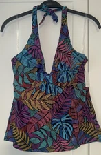 Sunset Large Panama Palms Heidi Tankini Top