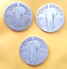 1-1925 & 1-1929-S Standing Liberty Quarter "90% Silver" Circulated plus 1 FREE