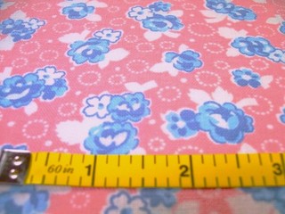 Vintage Feed Sack: Blue and White Flowers on Pink