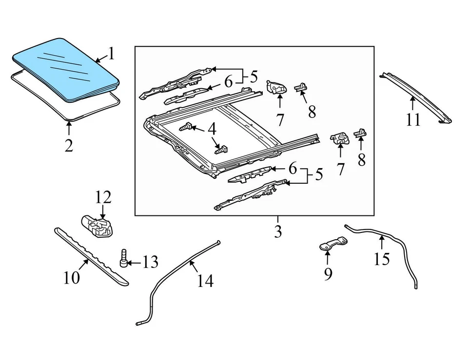 2008-2009 MERCEDES-BENZ C230 - Sunroof / SUN ROOF Glass Panel 2047800021 - Image 3 of 4