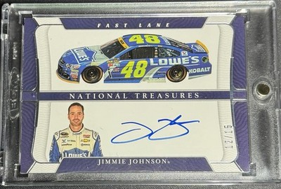 2022 National Treasures Jimmie Johnson Fast Lane Holo Silver Auto 12/15 #FL-JJ