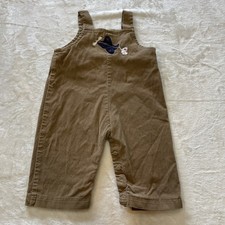 Vintage Rebecca Raggs Original Brown Overalls Size 6 Mos. Airplane Made In USA