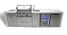 Mont Alpi 4 Burner Deluxe Island with Bev Center