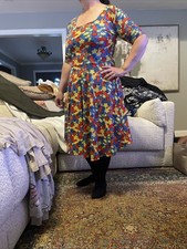 New Lularoe Nicole Dress XL Paisley Floral Bl...