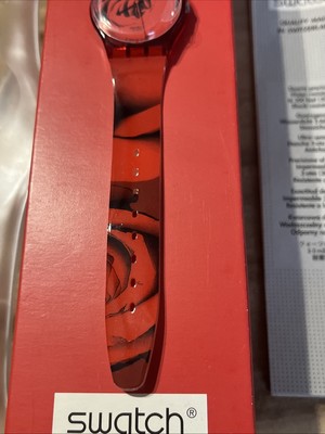 1998 The Rose Swatch Watch GR136 Vtg Red Special Edition  display picture 2