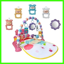 Baby Playmat Kick & Play Piano Gym with Musical and Sensory Toys for Newborn to