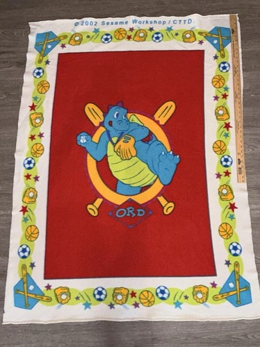 RARE vintage 2002 Dragon Tales blanket Ord baseball-themed graphics.