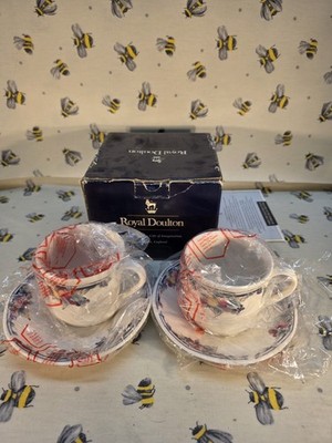 Royal Doulton, Autumns Glory. 2x Teetassen, Untertassen, Teeteller Neu mit Etikett.