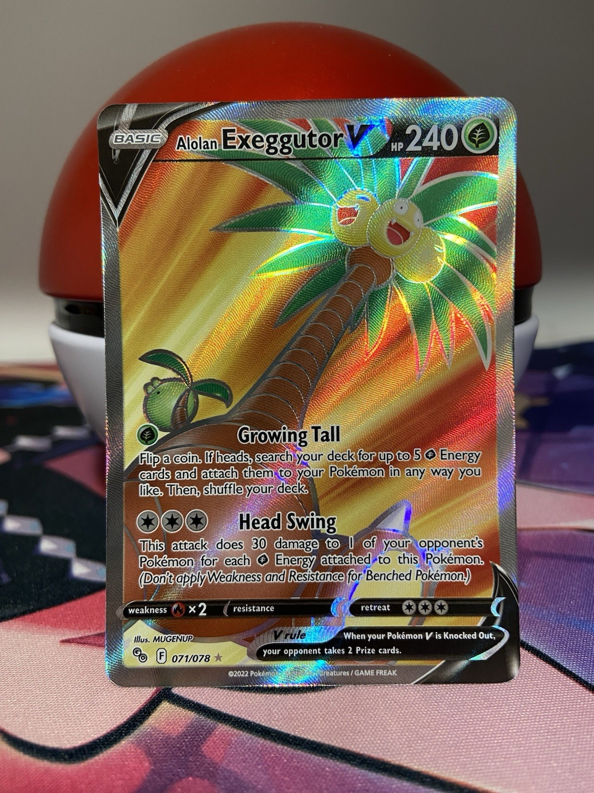 Alolan Exeggutor V (Full Art) 071/078 Pokémon GO Holo - NM - Pokemon 2022
