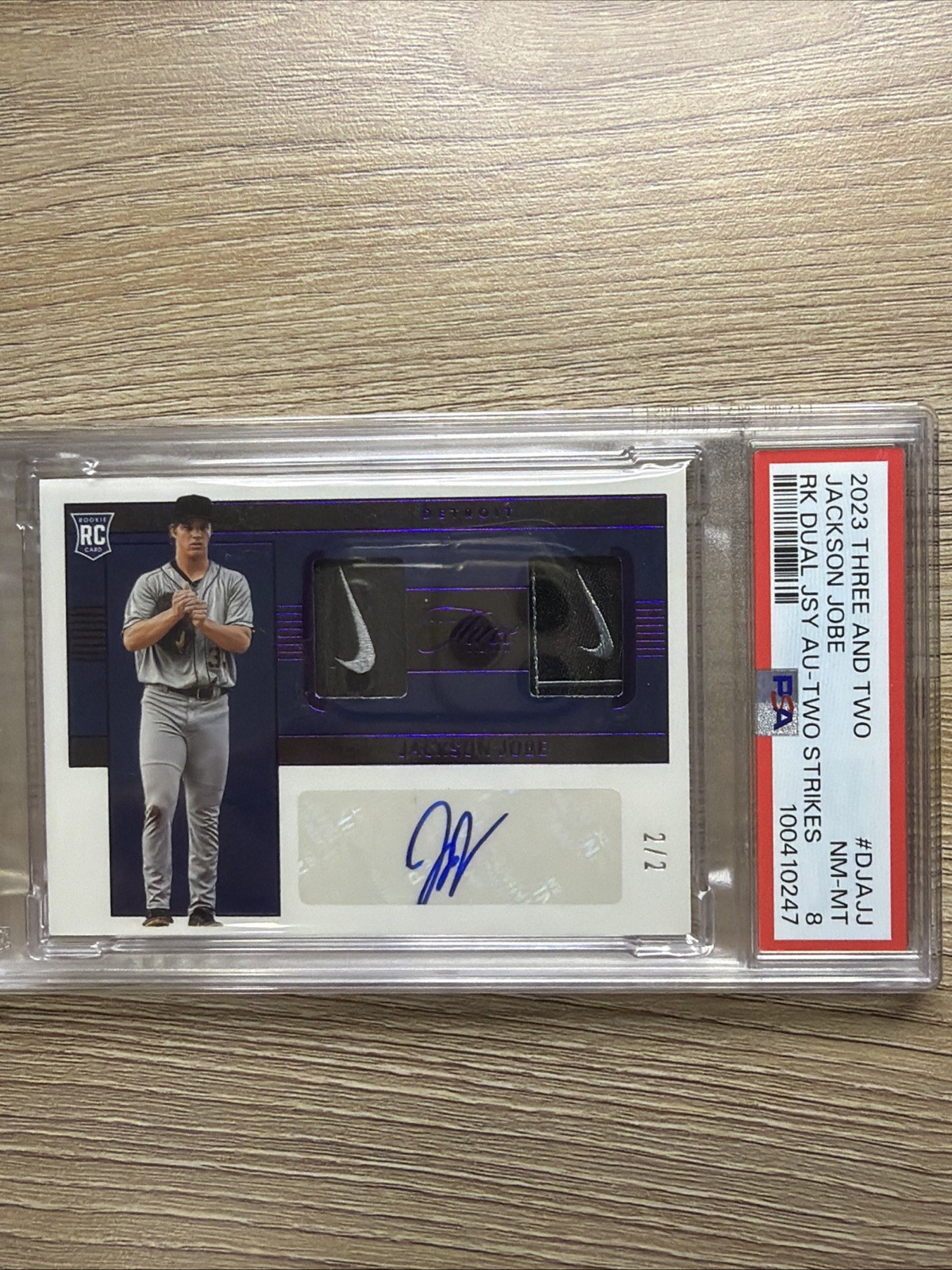 2023 Three and Two JACKSON JOBE RC DUAL JSY AUTO DUAL NIKE SWOOSH💎2/2 🔥PSA 8💎 view 1
